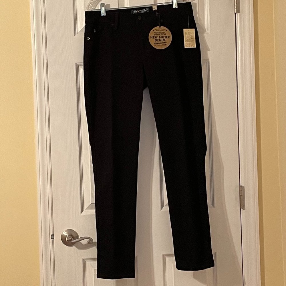 NEW Black Denim Stretch  Pants